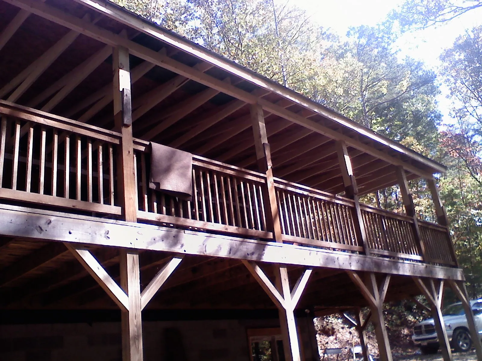 Timber framing under a new elevated porch and deck — Roof Leak Repair in Keswick by Roofing Brothers